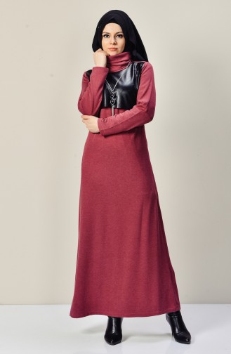 فستان بتصميم ياقة متدلية مزين بسلسال  9211-02