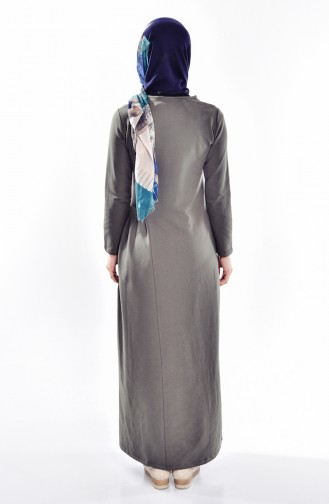 Khaki Hijab Dress 2884-07