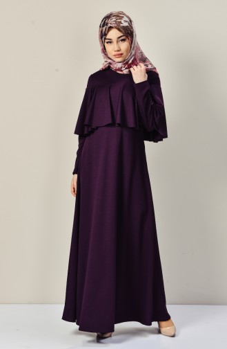 Dark Purple Hijab Dress 4017-04