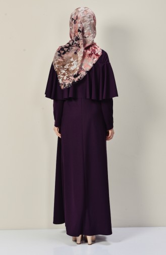 Dark Purple Hijab Dress 4017-04