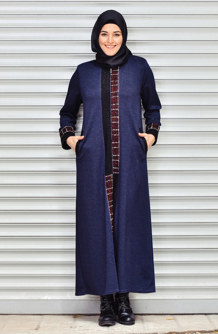 Abaya Taille Unique Pas Cher - Couleurs Bleu, Noir, Marron, Rose, Polyester