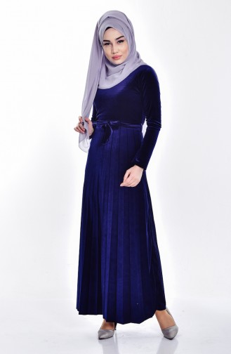 Navy Blue Hijab Dress 0194-01