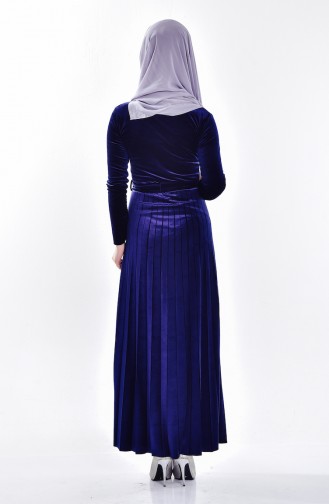 Navy Blue Hijab Dress 0194-01
