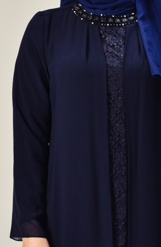 Navy Blue Hijab Dress 5920-04