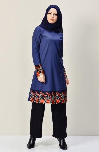 Laced Tunic 2120-03 Navy Blue 2120-03