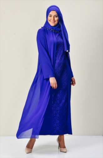 Saxe Hijab Dress 5920-03