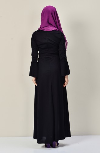 Black Hijab Dress 4016-09