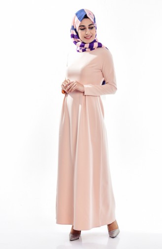 Lachsrosa Hijab Kleider 2881-02