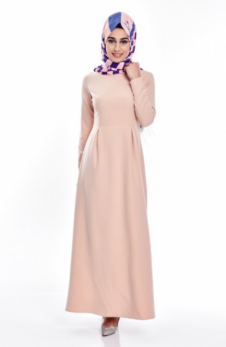 Salmon Hijab Dress 2881-02