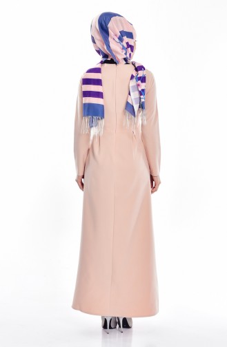 Lachsrosa Hijab Kleider 2881-02