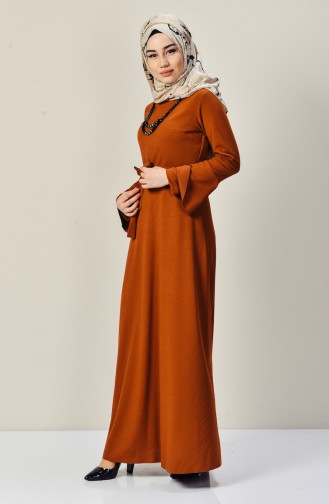 Tan Hijab Dress 4016-03