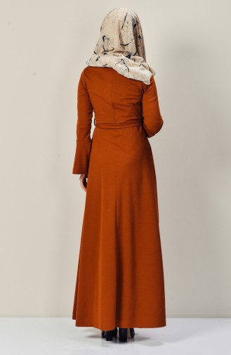 Tan Hijab Dress 4016-03