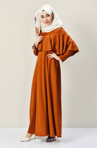 Tan Hijab Dress 4017-06