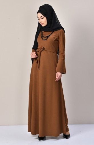 Cinnamon Color Hijab Dress 4016-07