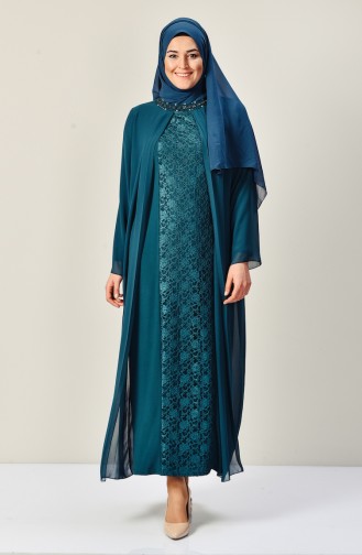 Emerald Green Hijab Dress 5920-02