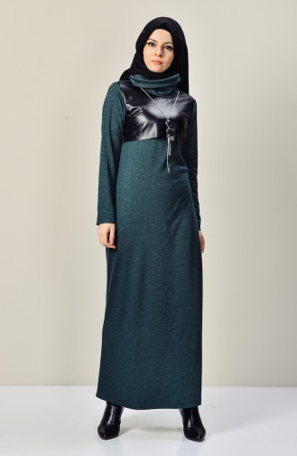 Emerald Green Hijab Dress 9211-05