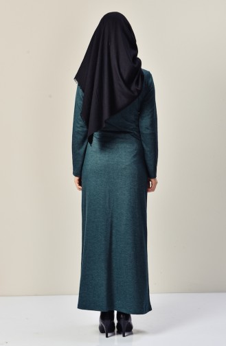 Emerald Green Hijab Dress 9211-05