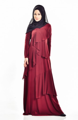 Claret red İslamitische Jurk 1026-02