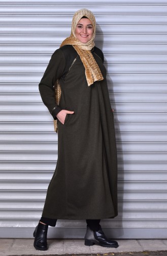 Khaki Abaya 1498-04