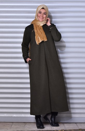 Abaya a Fermeture 1498-04 Khaki 1498-04