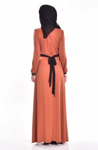 Kleid mit Perlen  1004-02 Orange  1004-02