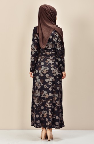 Navy Blue Hijab Dress 4088-04