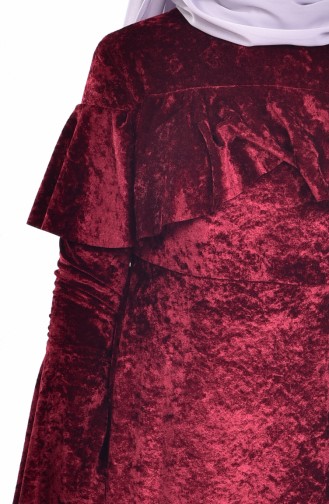 فستان أحمر كلاريت 8077-03