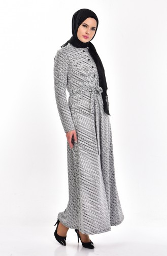 Rauchgrau Hijab Kleider 4090-04
