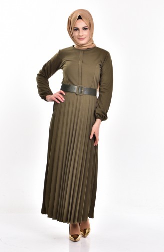 Khaki Hijab Dress 0195-02