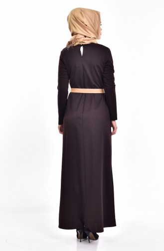 Brown Hijab Dress 5728-07