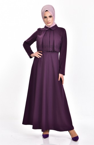 Purple Hijab Dress 8086-10