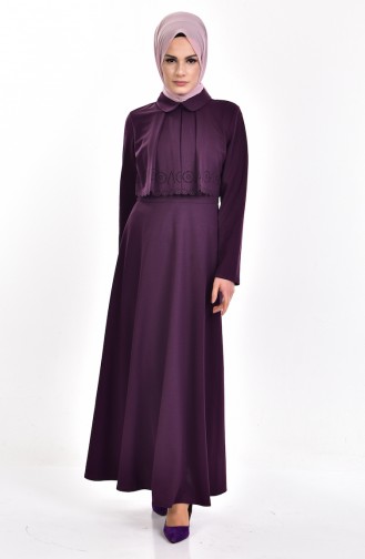 Purple Hijab Dress 8086-10