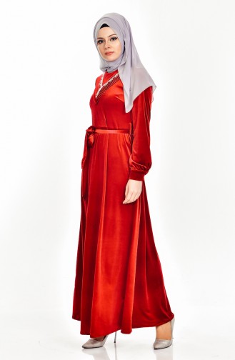 Red Hijab Dress 5027-03