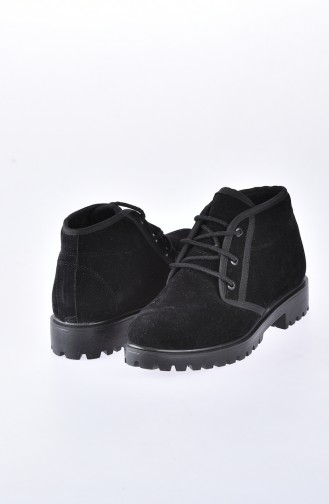 Bottes Pour Femme a Lacets 50171-01 Noir Daim 50171-01