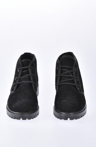 Bottes Pour Femme a Lacets 50171-01 Noir Daim 50171-01