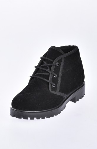 Bottes Pour Femme a Lacets 50171-01 Noir Daim 50171-01