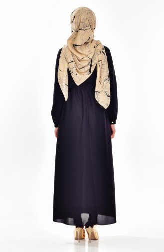 Schwarz Hijab Kleider 8017-05