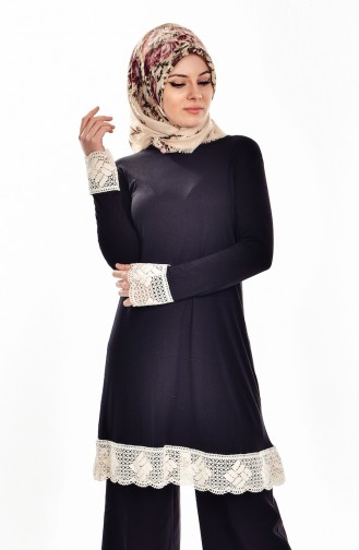 Tunique a Dentelle 0702-01 Noir 0702-01