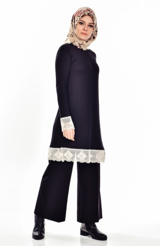 Tunique a Dentelle 0702-01 Noir 0702-01