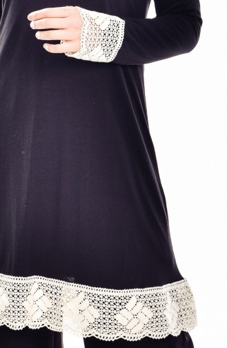 Tunique a Dentelle 0702-01 Noir 0702-01