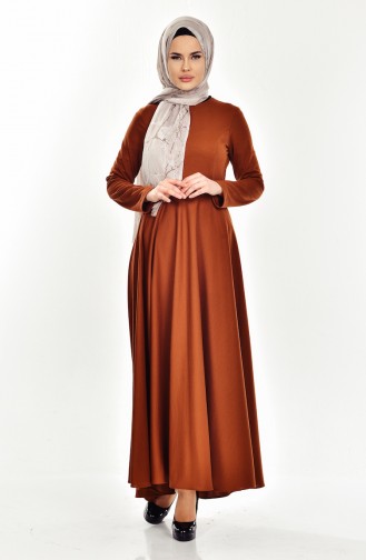 Tan Hijab Dress 1008-02