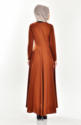 Tan Hijab Dress 1008-02
