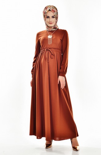Tan Hijab Dress 8017-02