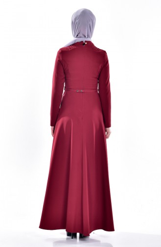 Claret Red Hijab Dress 0610-03