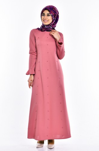 Dusty Rose Hijab Dress 8019-06