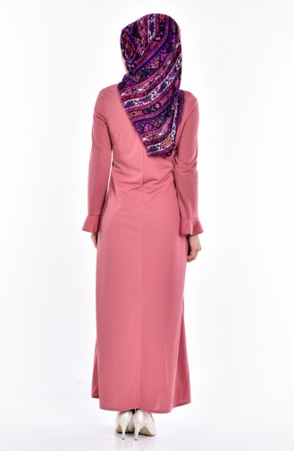 Dusty Rose Hijab Dress 8019-06