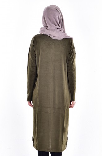 Yarasa Kol Fermuarlı Hırka 0628-03 Haki