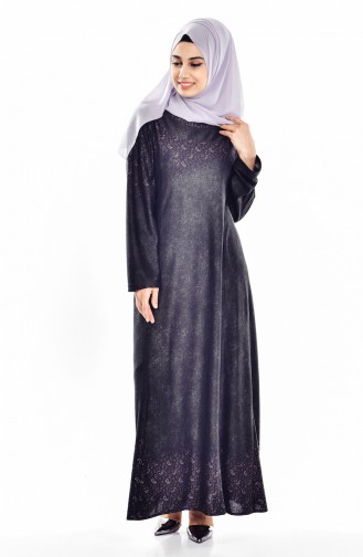 Khaki Hijab Dress 9001A-01