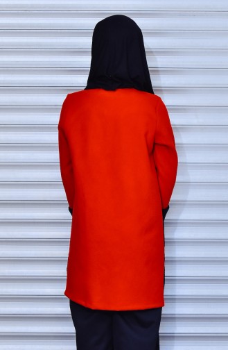 Parçalı Ceket 1478-03 Kırmızı