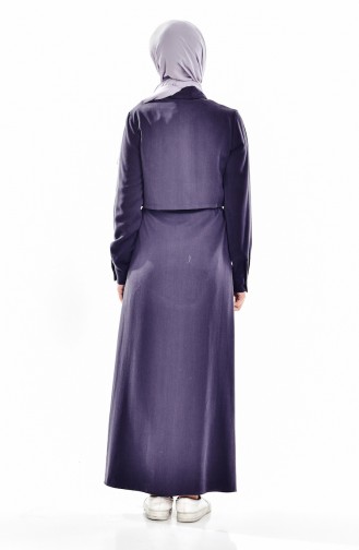 Navy Blue Hijab Dress 60663-01